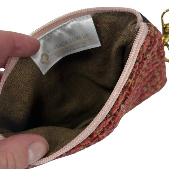 NWT Gucci Horse Bit Brown Pink Vintage Silk Scarf Reworked Wristlet Bag - Picture 5 of 7